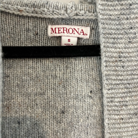Merona Size Small Hooded Gray Cable knit Sweater Cardigan Long with Pockets - Picture 2 of 3